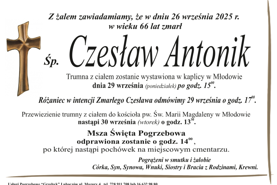 Zmarł Czesław Antonik [66 lat]